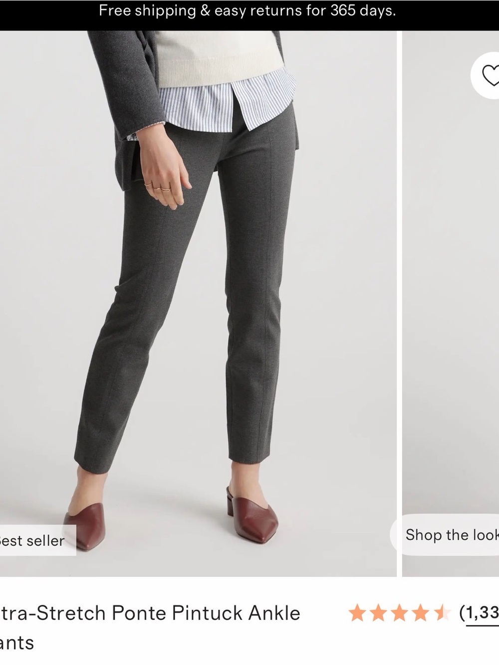 Quince Women's Navy Cropped Dress Pants - Picture 5 of 5